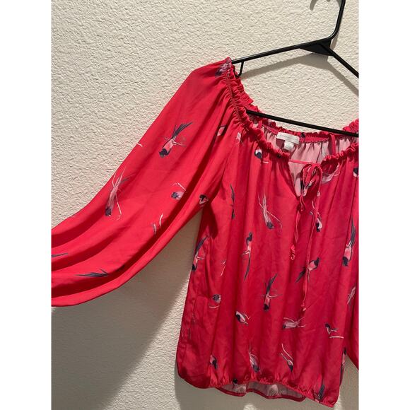 New York & Company Red Floral Boho Blouse, Women’s Size Small, EUC - Picture 4 of 5